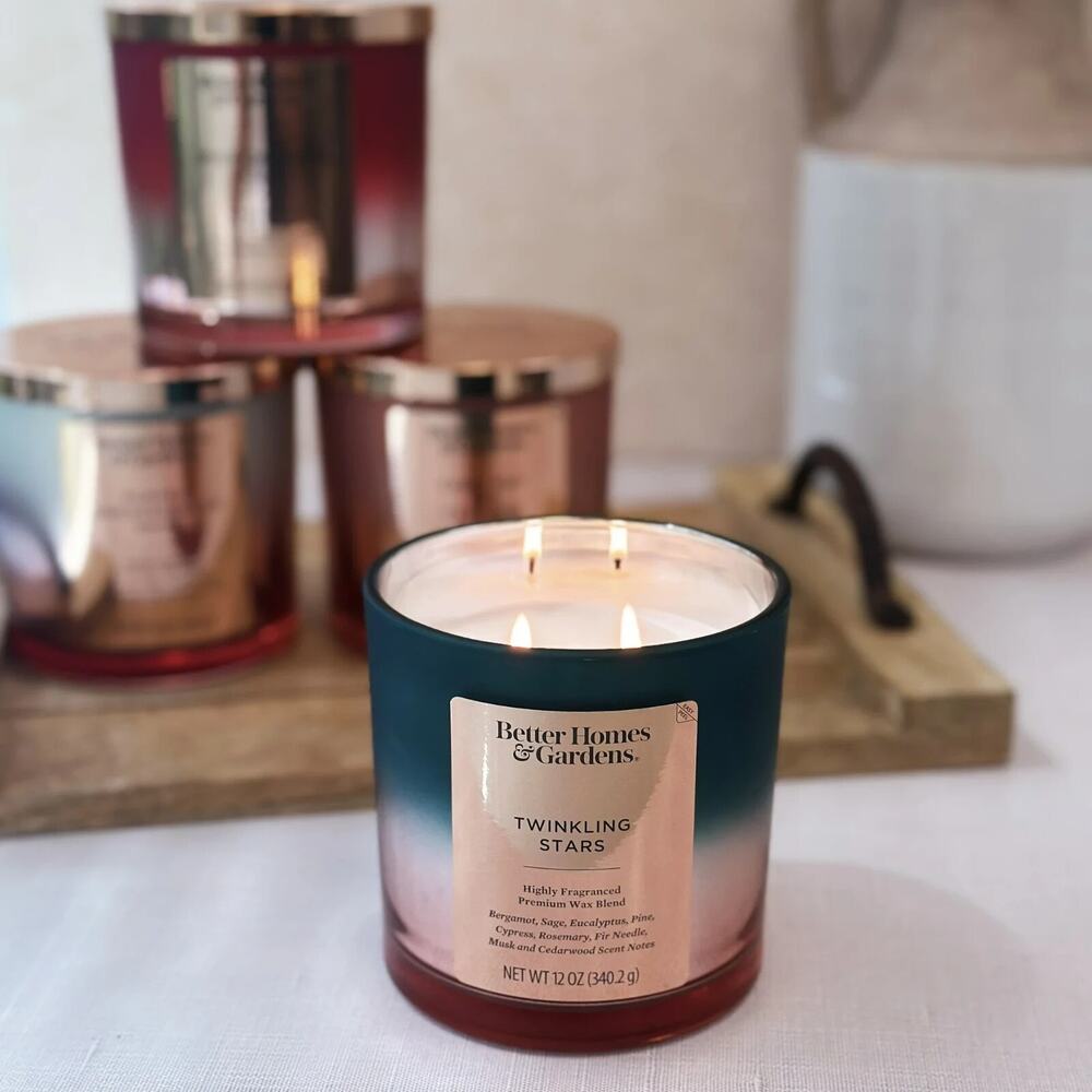 Better Homes & Gardens Scented 2-Wick 12 oz Ombre Jar Candle - Twinkling Stars